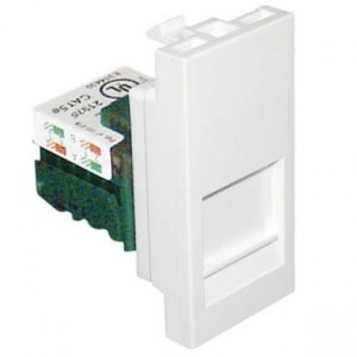 Efapel 45972 SBR Адаптер 22.5х45 с модулем RJ11 кат.3 UTP, белый