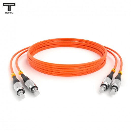 ТЕЛКОМ ШОС-2х3.0-2FC/U-2FC/U-MM50-7м-LSZH-OR Шнур оптический duplex FC/UPC-FC/UPC 50/125 OM2 многомодовый MM (3.0мм) LSZH, длина 7м
