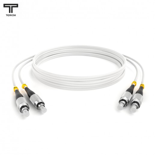 ТЕЛКОМ ШОС-2x3.0-2FC/U-2FC/U-SM(A1)-2м-LSZH-WH Шнур оптический duplex FC/UPC-FC/UPC 9/125 OS2 (G.657A1) одномодовый SM (3.0мм) LSZH, цвет белый, длина 2м