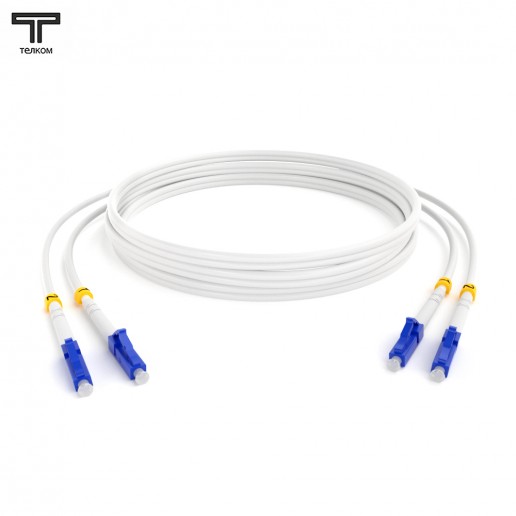 ТЕЛКОМ ШОС-2x3.0-2LC/U-2LC/U-SM(A1)-70м-LSZH-WH Шнур оптический duplex LC/UPC-LC/UPC 9/125 OS2 (G.657A1) одномодовый SM (3.0мм) LSZH, цвет белый, длина 70м