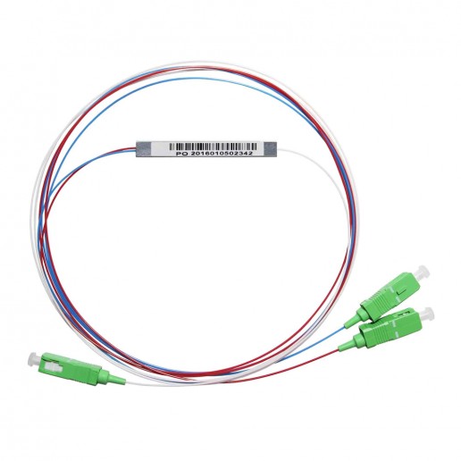Сплиттер PLC, 1х2, 0.9mm, 1м, 1260-1650, оконцованный SC/APC