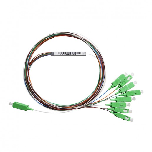Сплиттер PLC, 1х8, 0.9mm, 1м, 1260-1650 оконцованный SC/APC