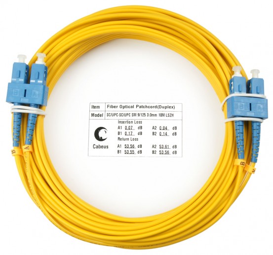 Cabeus FOP(d)-9-SC-SC-15m Шнур оптический duplex SC-SC 9/125 sm 15м LSZH