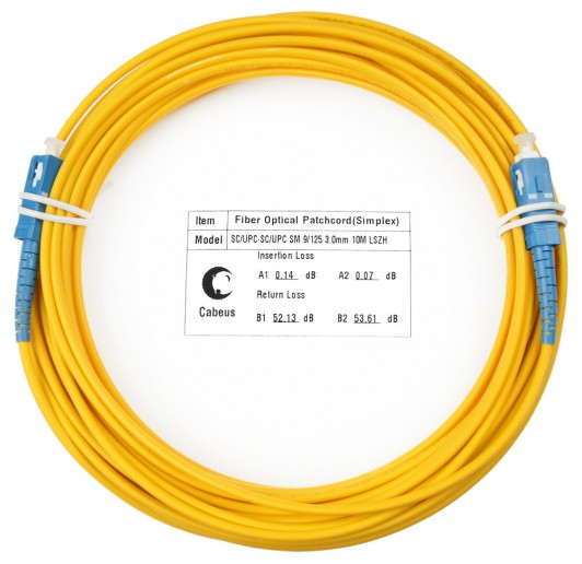 Cabeus FOP(s)-9-SC-SC-25m Шнур оптический simplex SC-SC 9/125 sm 25м LSZH