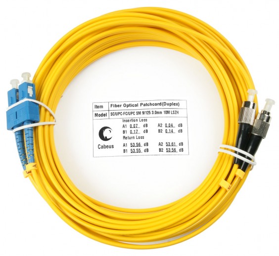 Cabeus FOP(d)-9-SC-FC-10m Шнур оптический duplex SC-FC 9/125 sm 10м LSZH
