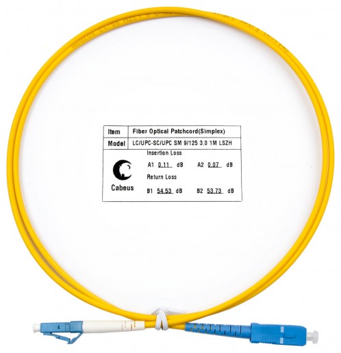 Cabeus FOP(s)-9-LC-SC-1m Шнур оптический simplex LC-SC 9/125 sm 1м LSZH