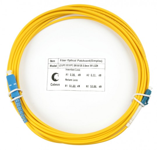 Cabeus FOP(s)-9-LC-SC-25m Шнур оптический simplex LC-SC 9/125 sm 25м LSZH