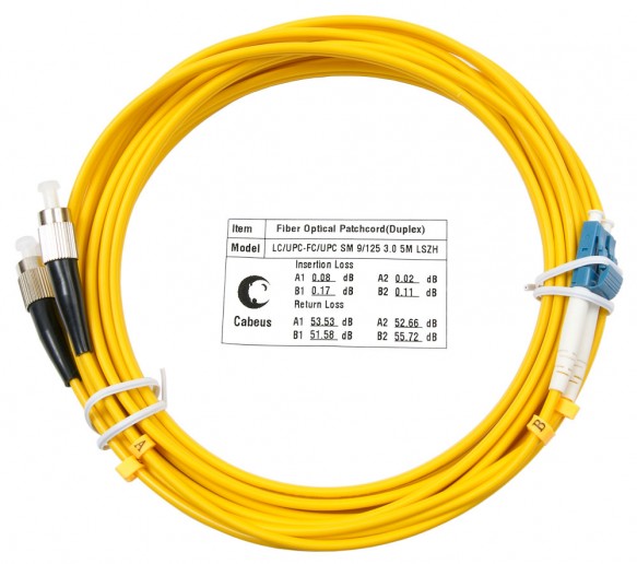 Cabeus FOP(d)-9-LC-FC-5m Шнур оптический duplex LC-FC 9/125 sm 5м LSZH