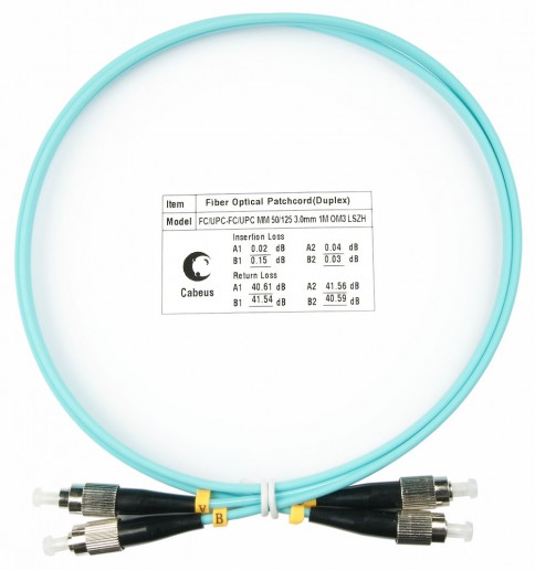 Cabeus FOP-50-FC-FC-1,5m Шнур оптический duplex FC-FC 50/125 mm OM3 1,5м LSZH