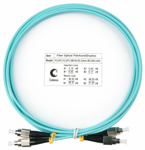Cabeus FOP-50-FC-FC-2m Шнур оптический duplex FC-FC 50/125 mm OM3 2м LSZH