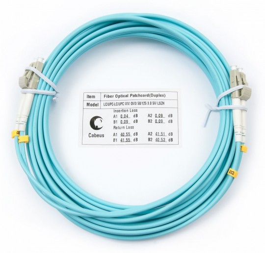 Cabeus FOP-50-LC-LC-5m Шнур оптический duplex LC-LC 50/125 mm OM3 5м LSZH