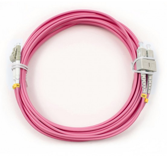 Cabeus FOP-50-OM4-LC-SC-25m Шнур оптический duplex LC-SC 50/125 mm OM4 25м LSZH