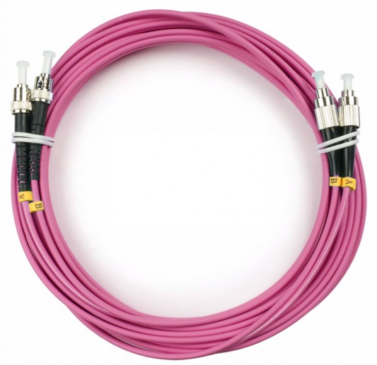 Cabeus FOP-50-OM4-FC-ST-20m Шнур оптический duplex FC-ST 50/125 mm OM4 20м LSZH