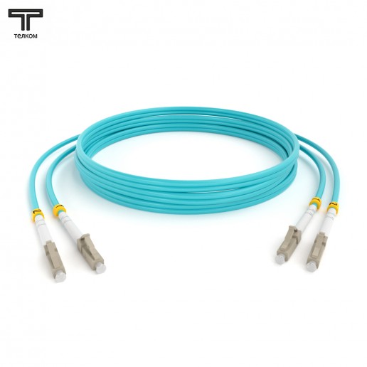 ТЕЛКОМ ШОС-2x3.0-2LC/U-2LC/U-MM503-1.5м-LSZH-AQ Шнур оптический duplex LC/UPC-LC/UPC 50/125 OM3 (10Gb) многомодовый MM (3.0мм) LSZH, цвет аквамарин, длина 1,5м