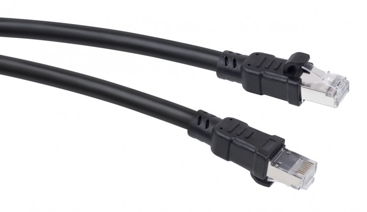 Cabeus PC-ARM-FTP-RJ45-Cat.6a-5m-PE Патч-корд F/UTP, категория 6a, 2xRJ45/8p8c, экранированный, армированный гофрированной стальной лентой, черный, РЕ, внешний, 5м