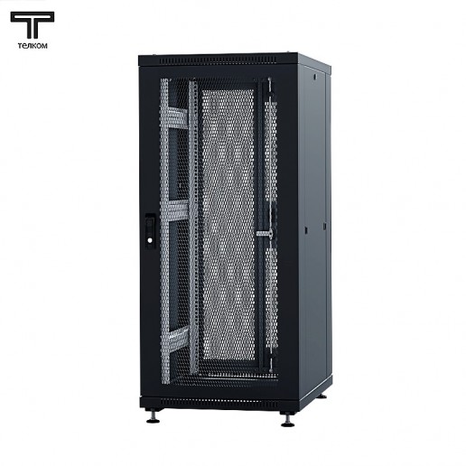 ТЕЛКОМ ТС-22.6.8-П2П.9005М Шкаф напольный 22U 600x800x1098мм (ШхГхВ) телекоммуникационный 19", передняя дверь перфорированная - задняя дверь перфорированная распашная 2-х створчатая, цвет черный (RAL9005М) (5 мест)