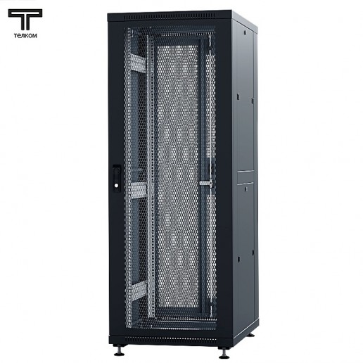 ТЕЛКОМ ТС-33.6.8-П2П.9005М Шкаф напольный 33U 600x800x1587мм (ШхГхВ) телекоммуникационный 19", передняя дверь перфорированная - задняя дверь перфорированная распашная 2-х створчатая, цвет черный (RAL9005М) (5 мест)