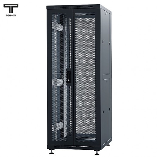 ТЕЛКОМ ТС-37.6.10-2ПП.9005М Шкаф напольный 37U 600x1000x1765мм (ШхГхВ) телекоммуникационный 19", передняя дверь перфорированная распашная 2-х створчатая - задняя дверь перфорированная, цвет черный (RAL9005М) (5 мест)