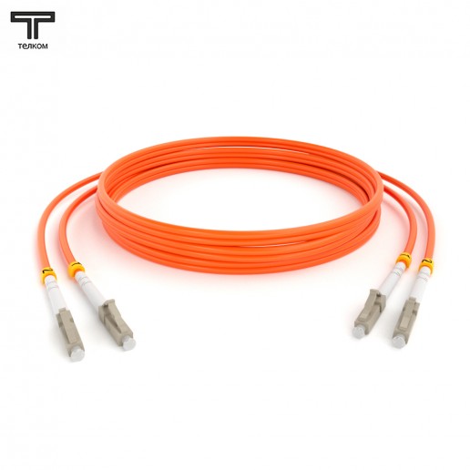 ТЕЛКОМ ШОС-2х3.0-2LC/U-2LC/U-MM50-6м-LSZH-OR Шнур оптический duplex LC/UPC-LC/UPC 50/125 OM2 многомодовый MM (3.0мм) LSZH, длина 6м