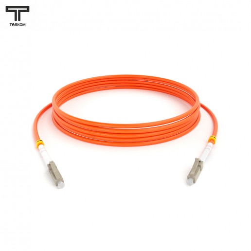 ТЕЛКОМ ШОС-3.0-LC/U-LC/U-MM50-95м-LSZH-OR Шнур оптический simplex LC/UPC-LC/UPC 50/125 OM2 многомодовый MM (3.0мм) LSZH, длина 95м