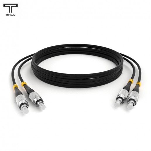 ТЕЛКОМ ШОС-2х3.0-2FC/U-2FC/U-MM504-12м-LSZH-BK Шнур оптический duplex FC/UPC-FC/UPC 50/125 OM4 (40Gb) многомодовый MM (3.0мм) LSZH, цвет черный, длина 12м