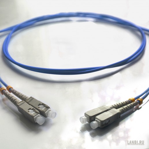 ТЕЛКОМ ШОС-2х3,0-2SC/PC-2SC/PC-MM50-OM4-7м-LSZH-BL Шнур оптический duplex SC-SC 50/125 OM4 (40Gb) многомодовый MM (3.0мм) LSZH, цвет синий, длина 7м