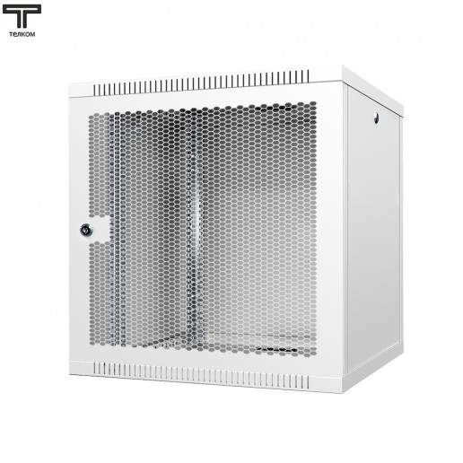 ТЕЛКОМ TL-12.6.6-П.7035Ш Шкаф настенный 12U 600x600x623мм (ШхГхВ) телекоммуникационный 19", дверь перфорированная, цвет серый (RAL7035Ш) (4 места)