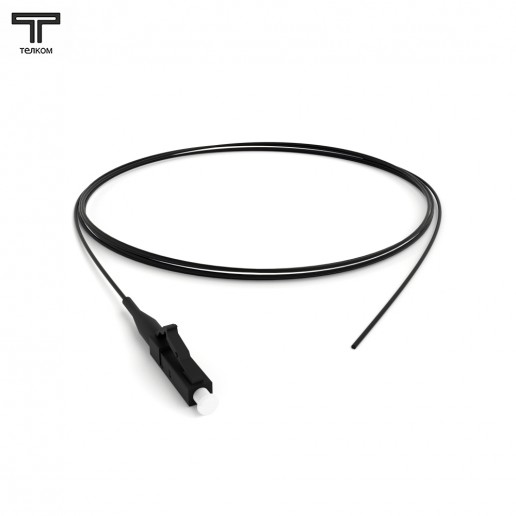ТЕЛКОМ ШОС-0.9-PT-LC/U-MM62,5-1.5м-LSZH-BK Пигтейл оптический pt LC/UPC 62,5/125 OM1 многомодовый MM (0.9мм) LSZH, 1,5м