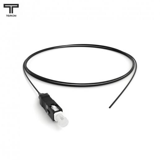 ТЕЛКОМ ШОС-0.9-PT-SС/U-MM62,5-1.5м-LSZH-BK Пигтейл оптический pt SC/UPC 62,5/125 OM1 многомодовый MM (0.9мм) LSZH, 1,5м