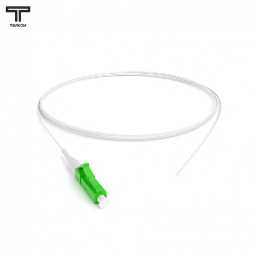 ТЕЛКОМ ШОС-G.657-0.9-PT-LC/A-SM-1.5м-LSZH-WH-YL Пигтейл оптический pt LC/APC 9/125 (G.657) одномодовый SM (0.9мм) LSZH, цвет белый, 1,5м
