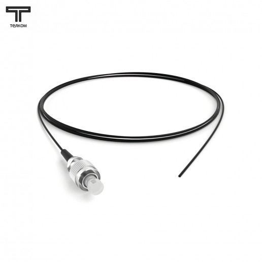 ТЕЛКОМ ШОС-0.9-PT-FC/U-MM504-1.5м-LSZH-BK Пигтейл оптический pt FC/UPC 50/125 OM4 многомодовый MM (0.9мм) LSZH, цвет чёрный, 1,5м