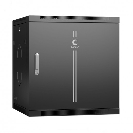 Cabeus SH-05F-12U60/35m-R-BK Шкаф телекоммуникационный настенный разобранный 19" 12U 600x350x635mm (ШхГхВ) дверь металл, цвет черный (RAL 9004)