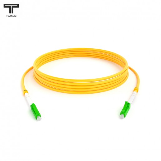 ТЕЛКОМ ШОС-3.0-LC/A-LC/A-SM-1.5м-LSZH-YL Шнур оптический simplex LC/APC-LC/APC 9/125 OS2 одномодовый SM (3.0мм) LSZH, длина 1,5м