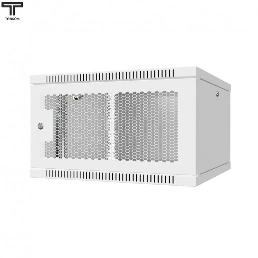 ТЕЛКОМ TL-6.6.6-П.7035Ш Шкаф настенный 6U 600x600x356мм (ШхГхВ) телекоммуникационный 19", дверь перфорированная, цвет серый (RAL7035Ш) (4 места)
