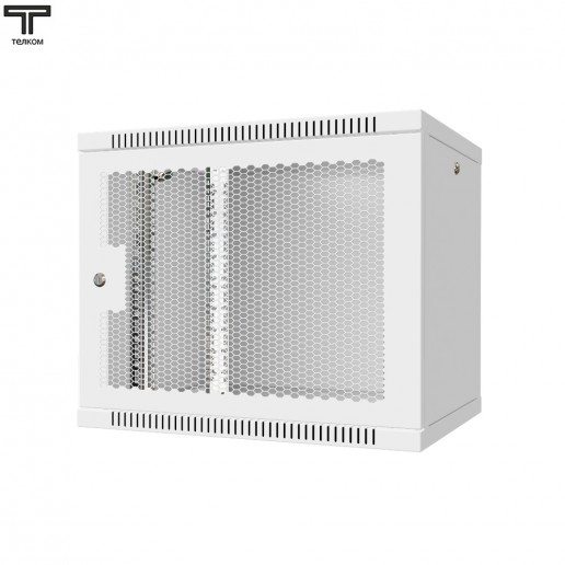 ТЕЛКОМ TL-9.6.4-П.7035Ш Шкаф настенный 9U 600x450x490мм (ШхГхВ) телекоммуникационный 19", дверь перфорированная, цвет серый (RAL7035Ш) (4 места)