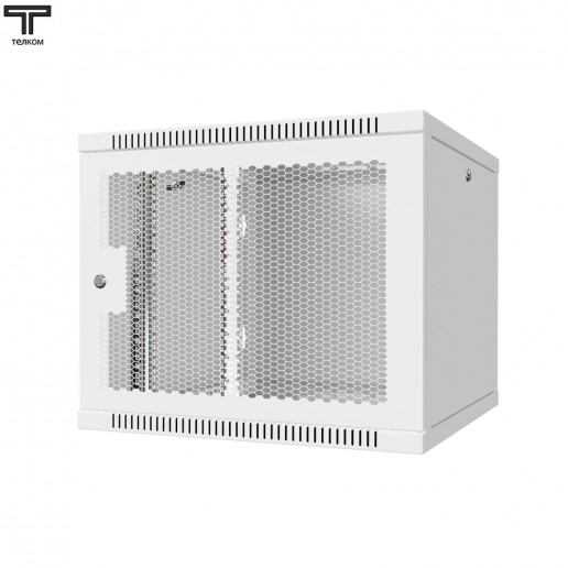 ТЕЛКОМ TL-9.6.6-П.7035Ш Шкаф настенный 9U 600x600x490мм (ШхГхВ) телекоммуникационный 19", дверь перфорированная, цвет серый (RAL7035Ш) (4 места)
