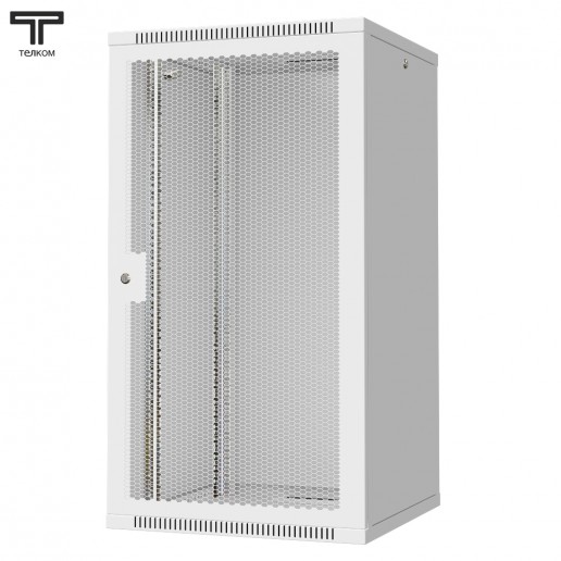ТЕЛКОМ TL-22.6.6-П.7035Ш Шкаф настенный 22U 600x600x1070мм (ШхГхВ) телекоммуникационный 19", дверь перфорированная, цвет серый (RAL7035Ш) (4 места)