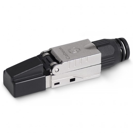 Cabeus 8P8C-SH-C7-TWP-F Коннектор с фиксатором кабеля и колпачком RJ-45(8P8C) под витую пару, категория 7, экранированный, для одножильного кабеля, со вставкой