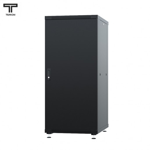 ТЕЛКОМ ТC-18.6.8-МZS.9005М Шкаф напольный 18U 600x800x920мм (ШхГхВ) телекоммуникационный 19", передняя дверь металлическая - задняя металлическая панель, цвет черный (RAL9005М) (5 мест)