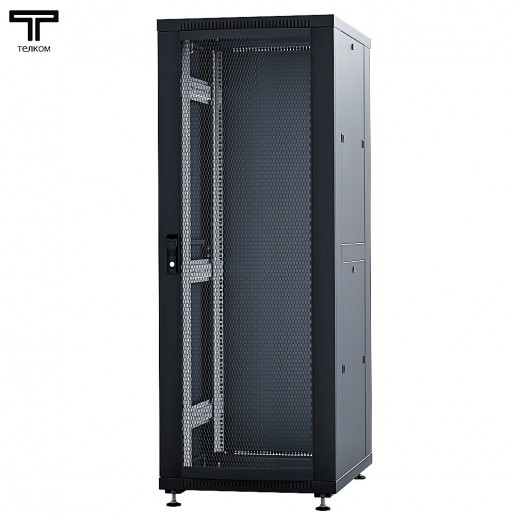 ТЕЛКОМ ТС-37.6.10-ПZS.9005М Шкаф напольный 37U 600x1000х1765мм (ШхГхВ) телекоммуникационный 19", передняя дверь перфорированная - задняя металлическая панель, цвет черный (RAL9005М) (5 мест)
