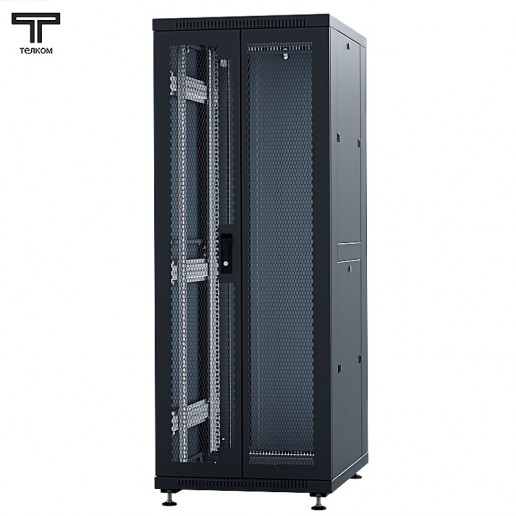 ТЕЛКОМ ТС-47.6.12-2ПZS.9005М Шкаф напольный 47U 600x1200x2209мм (ШхГхВ) телекоммуникационный 19", передняя дверь перфорированная распашная 2-х створчатая - задняя металлическая панель, цвет черный (RAL9005М) (5 мест)