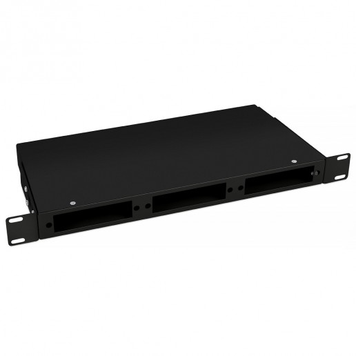 Cabeus FO-CS-19-3FP-BK Кросс бокс оптический 19" 1U на 3 адаптерные панели, цвет черный