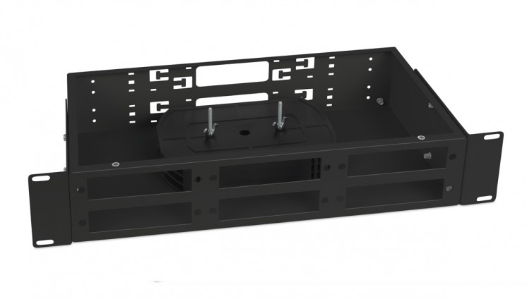 Cabeus FO-CS-19-6FP-BK Кросс бокс оптический 19" 2U на 6 адаптерных панелей, цвет черный
