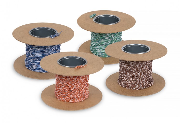 Cabeus UTP-1P-Cat.5e-SOLID-CROSS-305-BL (Jumper Wire) Кроссировочная витая пара, неэкранированная U/UTP, категория 5e, 1 пара (24 AWG), одножильный (solid), без общей внешней оболочки, синяя, 305м
