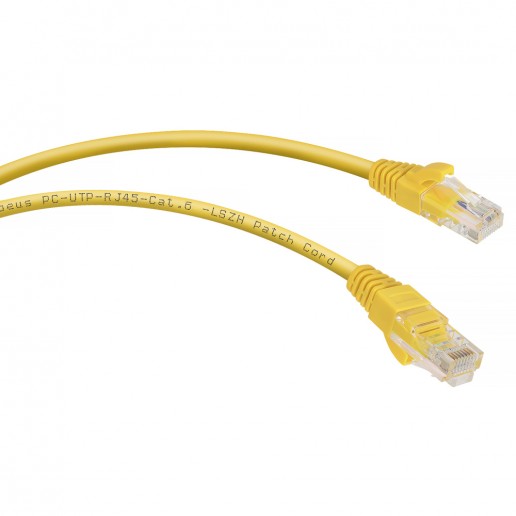 Cabeus PC-UTP-RJ45-Cat.6-3m-YL-LSZH Патч-корд U/UTP, категория 6, 2xRJ45/8p8c, неэкранированный, желтый, LSZH, 3м