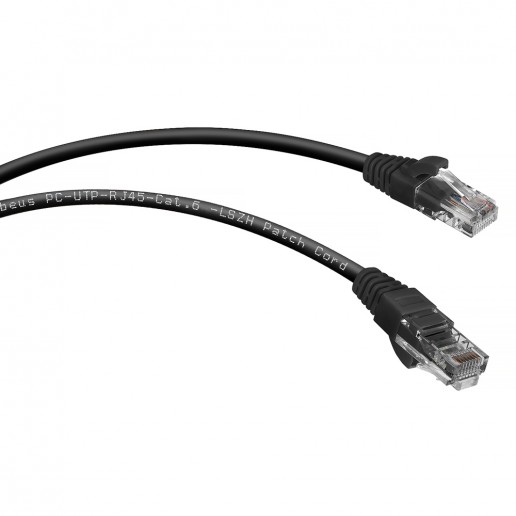 Cabeus PC-UTP-RJ45-Cat.6-1m-BK-LSZH Патч-корд U/UTP, категория 6, 2xRJ45/8p8c, неэкранированный, черный, LSZH, 1м