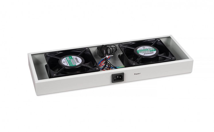 Cabeus TRAY-FAN2 Модуль вентиляторный с 2-я вентиляторами для установки в настенные шкафы серии SH-05F, цвет серый (RAL7035)