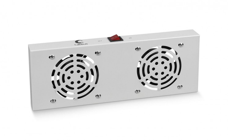 Cabeus TRAY-FAN2 Модуль вентиляторный с 2-я вентиляторами для установки в настенные шкафы серии SH-05F, цвет серый (RAL7035)