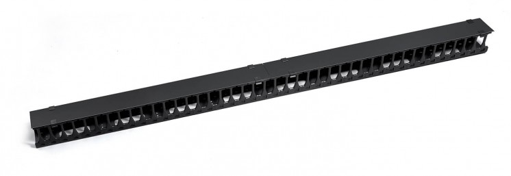 Cabeus VCM-PL-42U-BK Вертикальный кабельный органайзер-гребенка в шкаф 42U, пластиковый, цвет черный (RAL 9004)