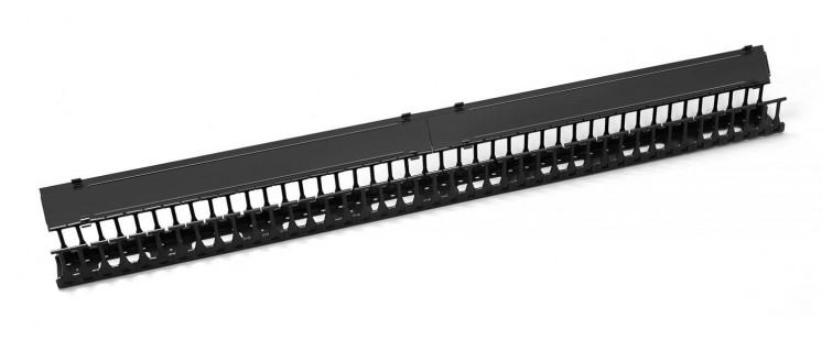 Cabeus VCM-PL-47U-BK Вертикальный кабельный органайзер-гребенка в шкаф 47U, пластиковый, цвет черный (RAL 9004)
